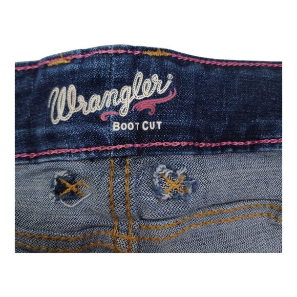 Wrangler Womens Bootcut Jeans 11X36 Blue Denim Mid-Rise Embroidered Pockets - Picture 7 of 11